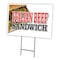 Signmission Italian Beef Sandwich Yard & Stake outdoor plastic coroplast window, C-1216-DS-Italian Beef Sandwich C-1216-DS-Italian Beef Sandwich - alternate 1